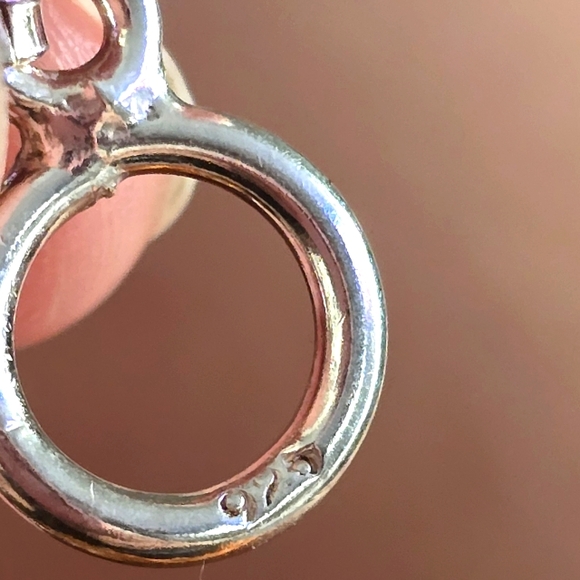 Necklace Curved Bar Link And Ball 925 Sterling Silver - Picture 2 of 5